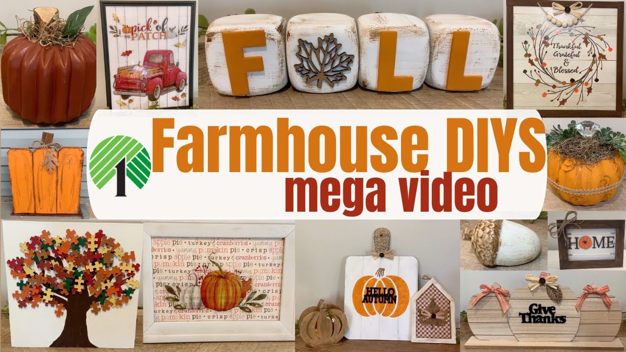 🍁 Dollar Tree Fall DIYs| Fall DIY MEGA Video | High End Home Decor ...