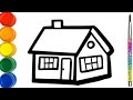 House drawing, coloring and painting for kids &amp; toddlers| How to draw house, 28