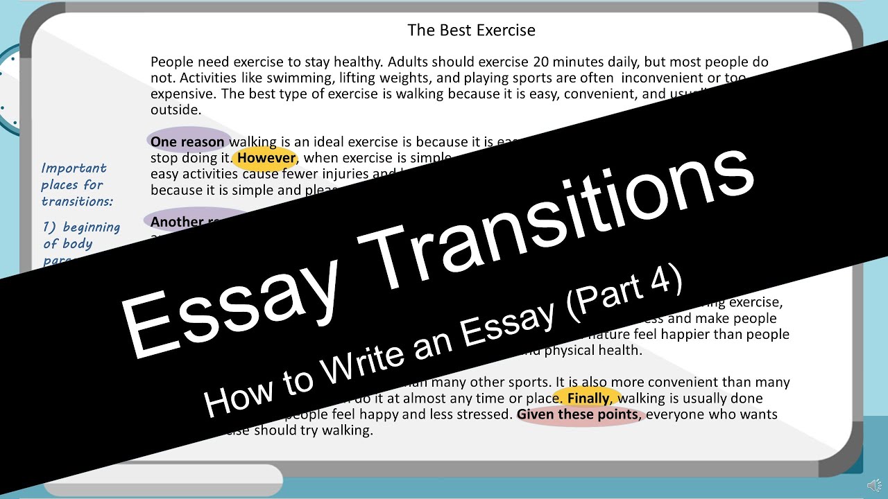 essay transitions exercise