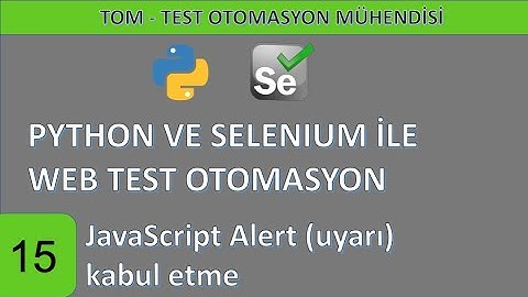 Python ve Selenium ile web test otomasyonu-15: JavaScript Alert (Uyarı) ile etkileşim