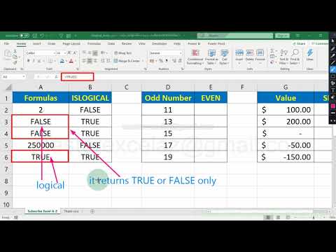 Islogical, Even, Sign formulas in excel | Excel formula for job