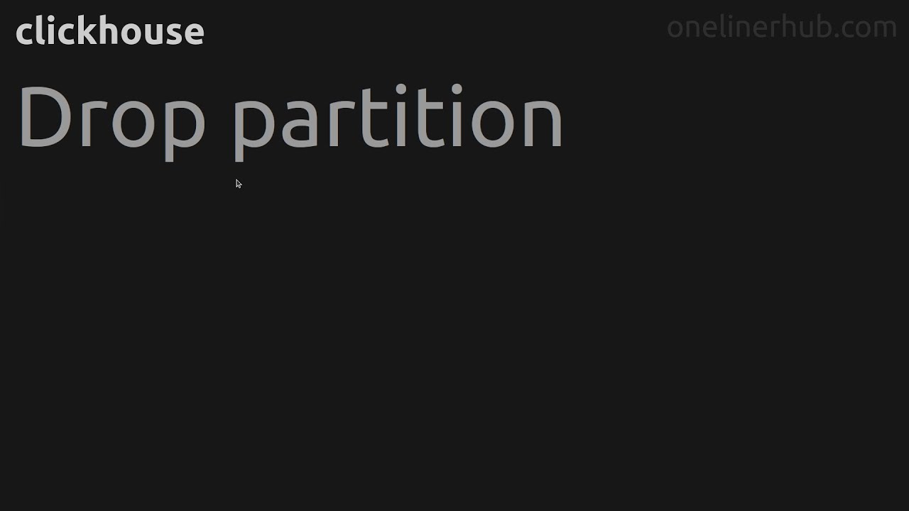 Drop Partition clickhouse YouTube Drop Partition clickhouse YouTube