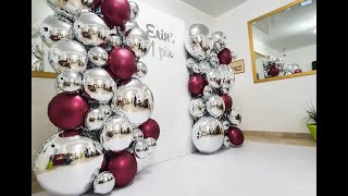 Стена из фольгированных шаров. Фотозона из фольгированных шаров.