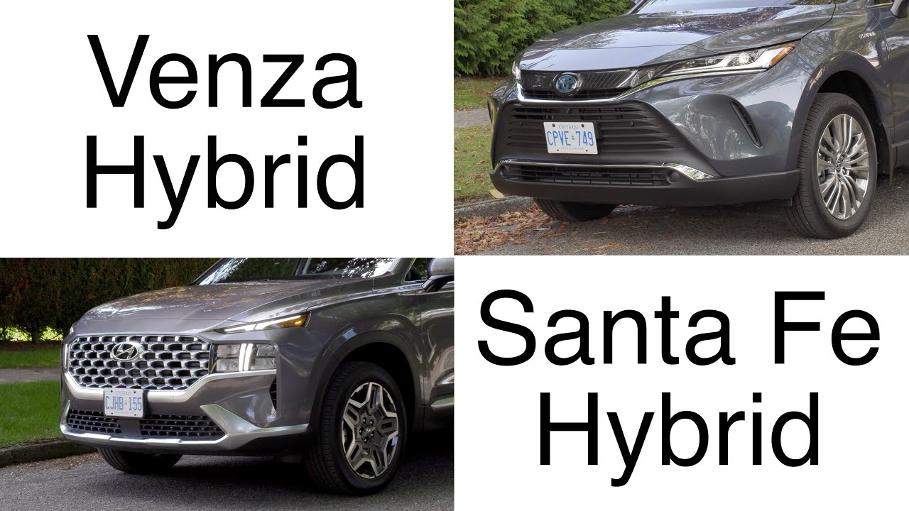 Toyota Venza Hybrid VS Hyundai Santa Fe Hybrid Comparison - YouTube