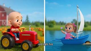 Red or Blue?  Cute 3D Babies Sing Choice Song on Farm! 🐮🚜 3 Min Nursery Rhyme