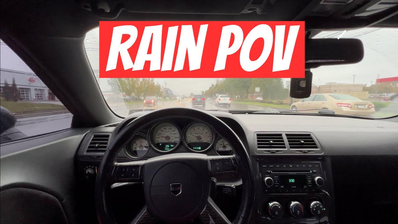 DRIVING A SRT8 CHALLENGER IN THE RAIN POV - YouTube