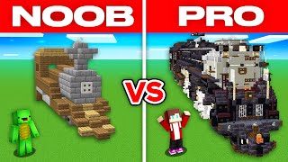 Mikey & JJ - NOOB vs PRO : TRAIN House Build Challenge in Minecraft - Maizen