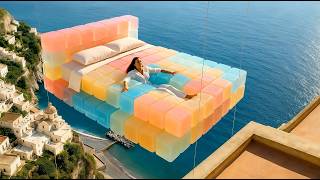 Download Lagu Relaxing Floating Beds | AI World which bed would you sleep in? 🎈🛌 | #4k #asmr #bed MP3