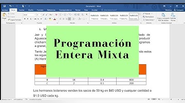 Problemas de Programación Entera Binaria y Mixta. Tutorial en Lingo