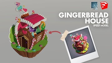 Gingerbread House | Sketchup Speed Modelling | Lumion 9 Pro Render