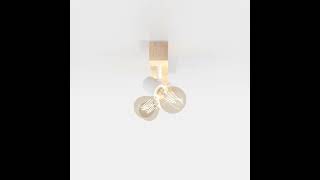 Eglo 33171 Vintage Spotleuchte TOWNSHEND 3 in braun, weiß aus Kiefernholz L:48cm B:5cm