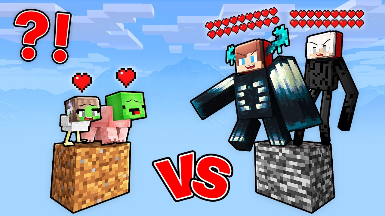 JJ vs Mikey: SHAPESHIFT ONE BLOCK BATTLE in Minecraft - YouTube