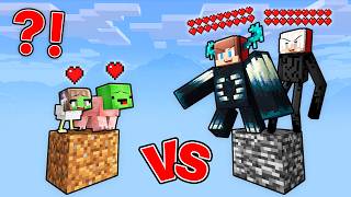 JJ vs Mikey: SHAPESHIFT ONE BLOCK BATTLE in Minecraft...