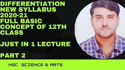 Differentiation part 2 maths 2 HSC New syllabus 2020-21 | Maharashtra Board | Shadab Khan