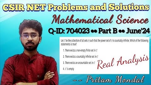 Real Analysis || CSIR NET June 2024 || Part B || ID:- 704023 ||  Mathematical Science