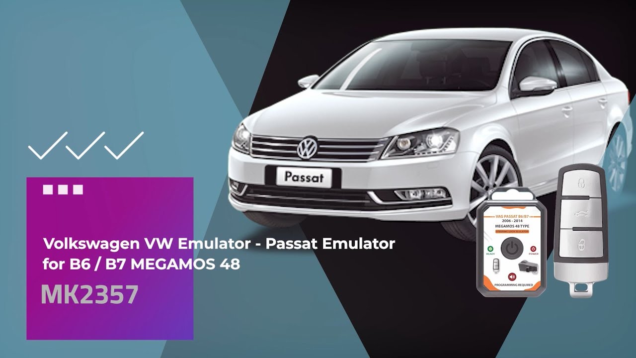 How to Install and Program MK3 Steering Lock Emulator for Volkswagen VW Passat  B6/B7 Megamos 48 