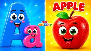 ABC Song Repeat 2 Times 🎶 | Alphabet Song for Preschool & Toddlers | FREE ABCKIDTV
