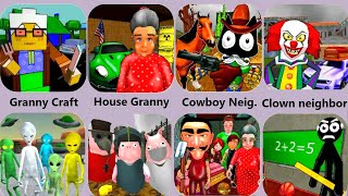 Granny Craft,Neighbor Family,Granny House,Clown Neighbor,Stickman Neighbor
