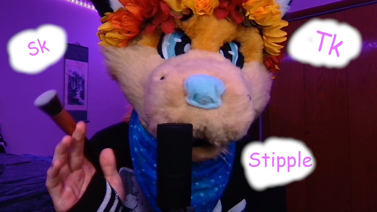 Fursuit ASMR stippling you + tongue clicky words (sk, tk, tico)