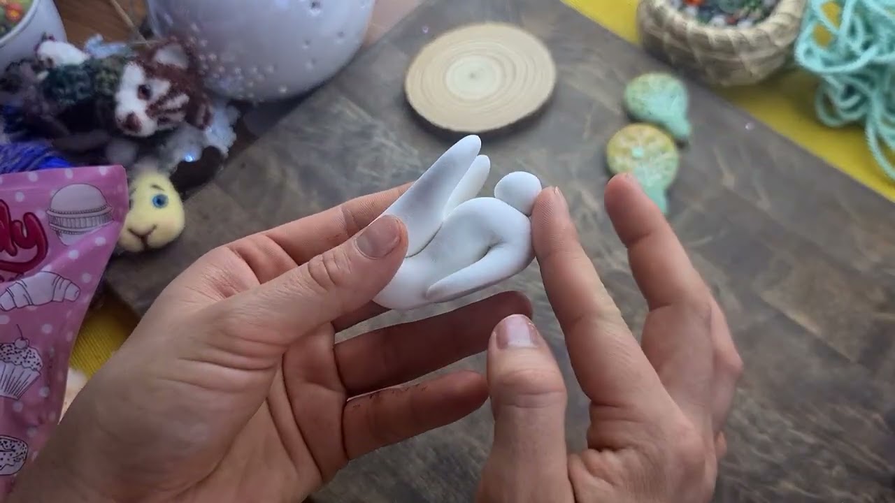 Самый простой способ слепить кролика из теста, пластилина или глины 🐰👍