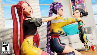 Kpop Demon Hunters FAMILY LIFE - Sisters Rumi, Mira &amp; Zoey Fight.. Fortnite Movie