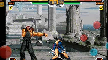 Snk vs Capcom Ryu 2 Low Sweep Kicks on Shiki Ryona 2