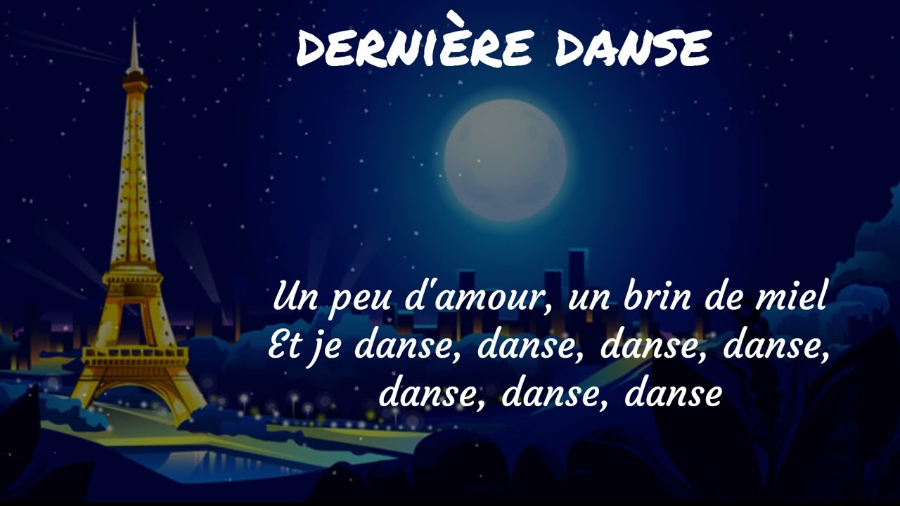 Indila 🗼Dernière danse⚡ Sped Up ⚡Lyrics Video with cute 🌕Paris Illustation
