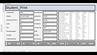How to Create and Print Student Records in MS Access with Form Using VBA - Full Tutorial