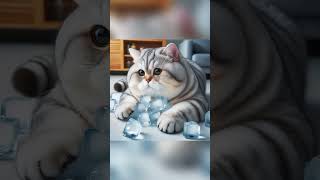 Cat Playing With Ice |#Shorts #Viralshorts #Cat