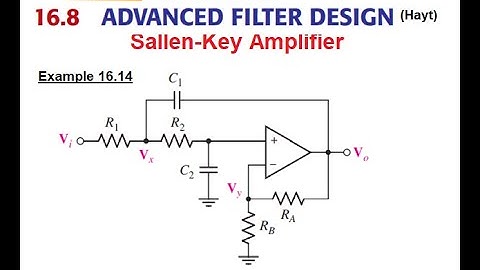 (E)ENA(H) Ex 16.14 (Hayt) || Advance  Filter Design || Sallen Key Low-pass Filter