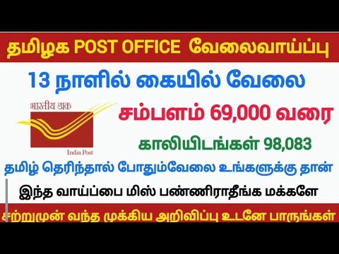 98,083 India Post MTS / Post Man / Mail Guard Vacancy / Post Office ...