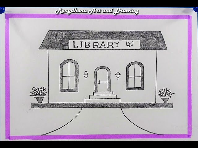 How to Draw a Library in One-Point Perspective for Beginners: Narrated  Drawing 