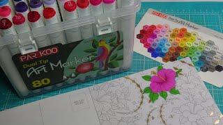 ParKoo 80 Piece Art Marker Review Tutorial! Inexpensive, Blend-able, Alcohol Ink Markers!