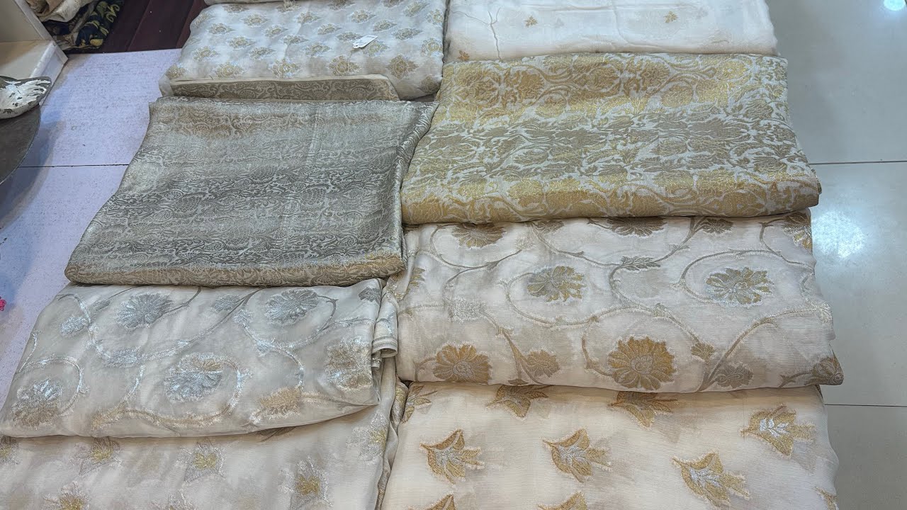 Pure Banarsi Dresses/Pure Fabric/3piece suits/New designs 2023/Pure Tlas/Pure Chiffon/dress designs