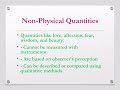 PHYSICAL AND NON PHYSICAL QUANTITIES/CLASS 9/NEW PHYSICS /CHAPTER # 1/