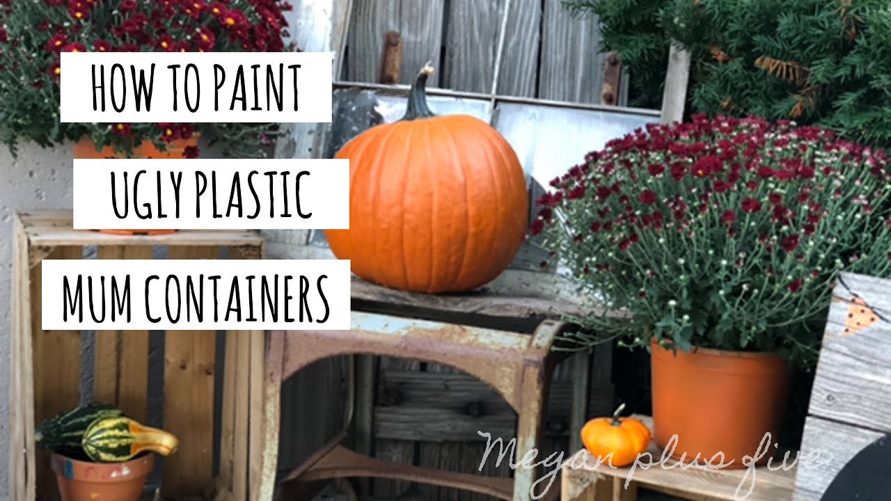 HOW TO PAINT PLASTIC FLOWER CONTAINERS WITH SPRAY PAINT YouTube