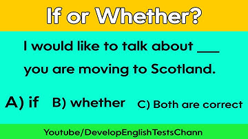 IF Or Whether Quiz - Grammar Quiz - Improve Your English!
