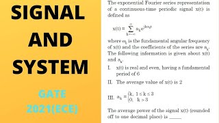 GATE 2021 FOURIER SERIES SOLUTION | SIGNAL AND SYSTEM | ELICITELEARNING | AHLAWAT SIR