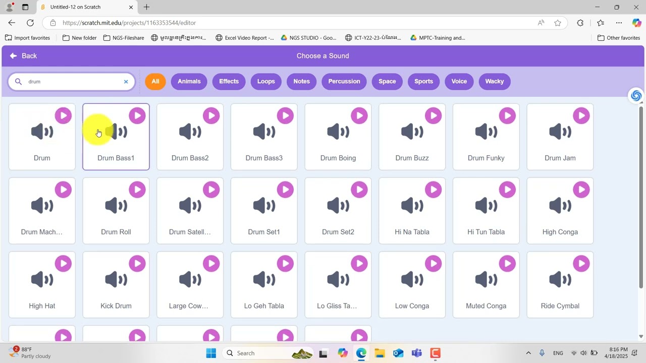 Sound Part1 -ជំពូក៥-មេរៀនទី១.៤-Scratch-Sound block