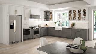 Double Shaker Style Cabinets by Parriott Wood | Elegant White & Grey Shaker Cabinets