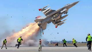 Iran Shocked! US Air Force F-16 Female Fighter Jet Pilot Takes Off at Full Speed