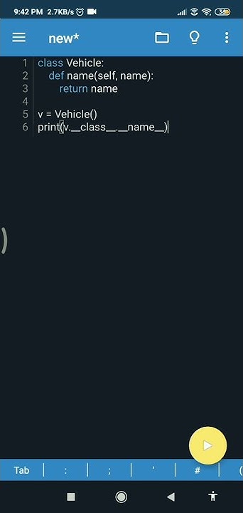 Python Program to Get the Class Name of an Instance in Mobile!!!! - YouTube