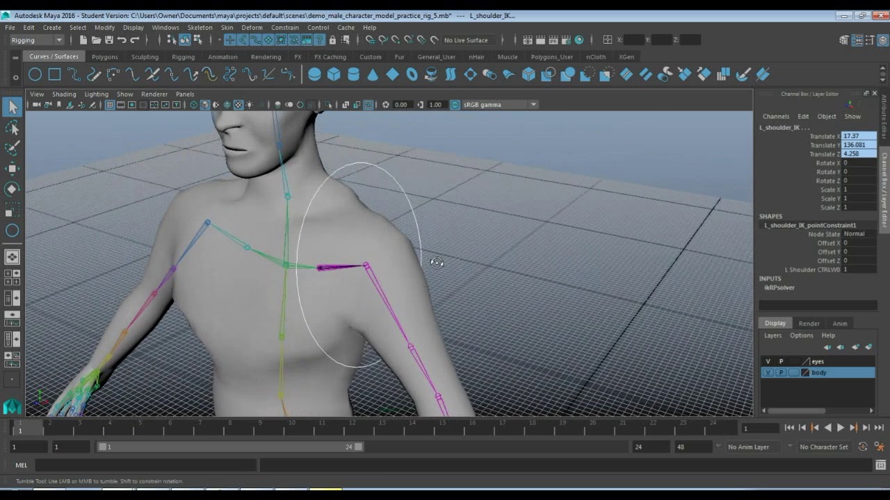 IK Rigging a Character Arms Part 2 - YouTube