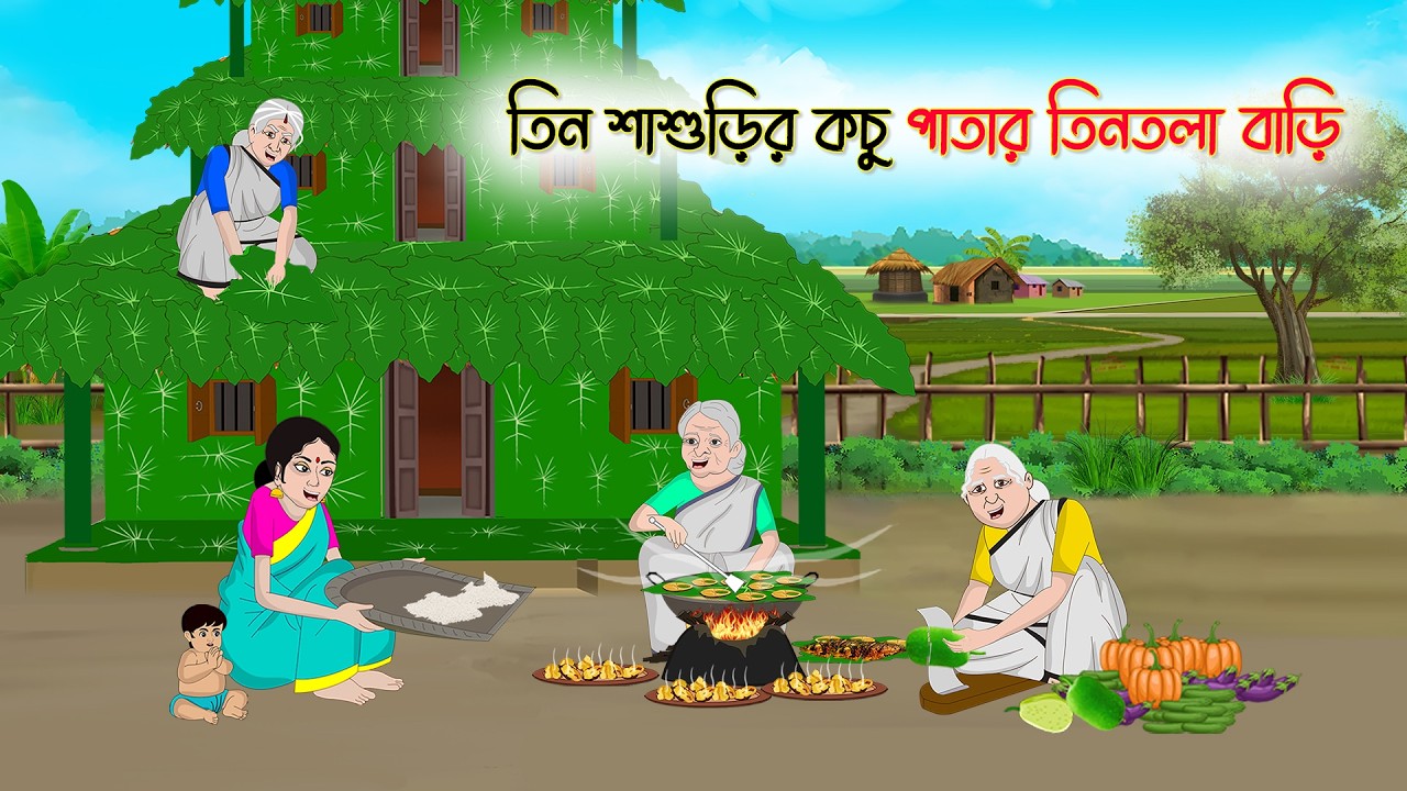 তিন শাশুড়ির কচু পাতার তিনতলা বাড়ি | Bangla Golpo | Thakurmar Jhuli | Bangla Cartoon