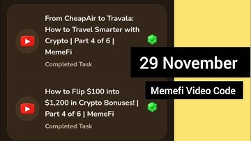 29th November Memefi Video Codes | Memefi Video Codes 29th November | Memefi Video Codes Today