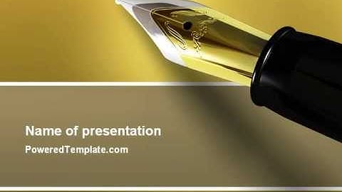 Fountain Pen On The Light Gold PowerPoint Template by PoweredTemplate.com