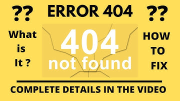 What is Error 404 with Solution in the Video || Error 404 ||