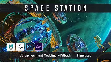 3D Environment Modeling Kitbash - Space Station (Maya Timelapse) | LOGAN LEE
