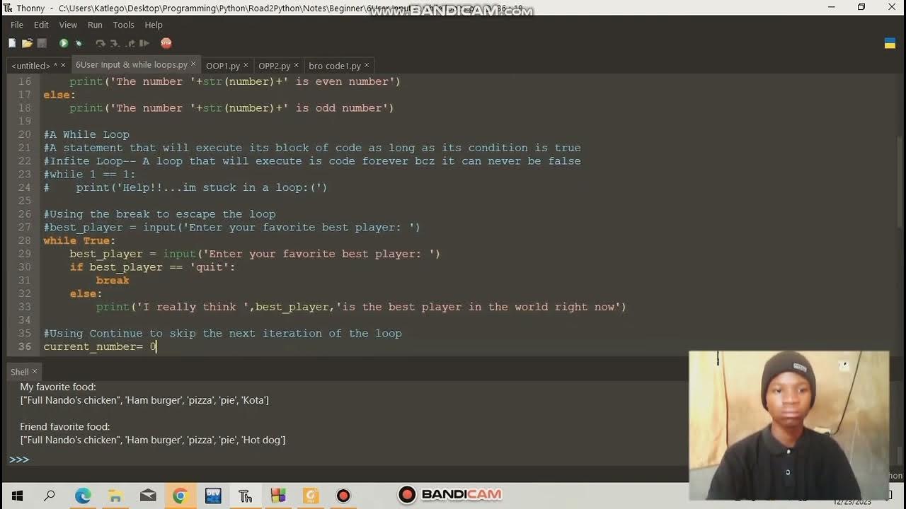 Day7 of learning how to code in python - YouTube