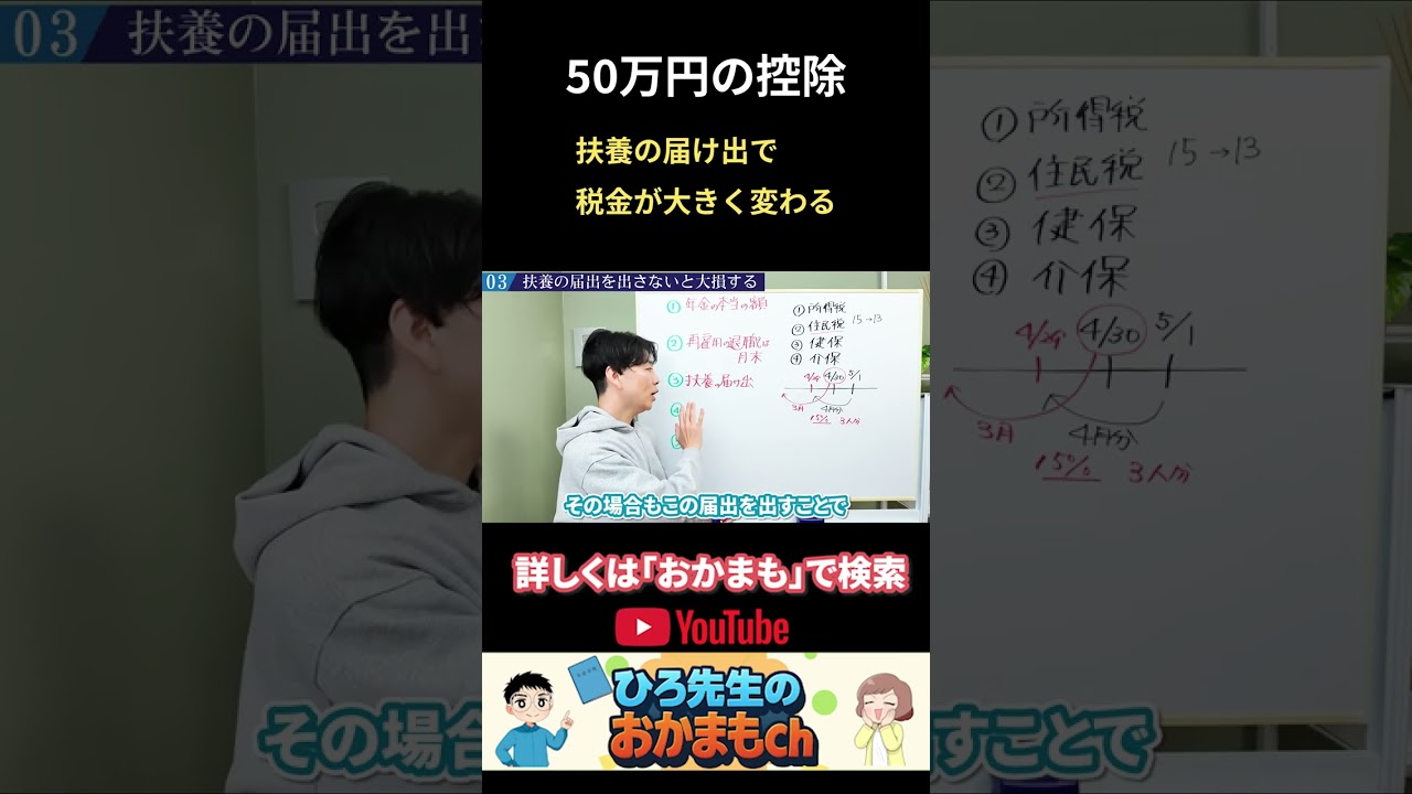 【50万円の控除】扶養の届け出で 税金が大きく変わる #shorts